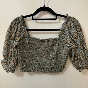 Zara smocked crop top